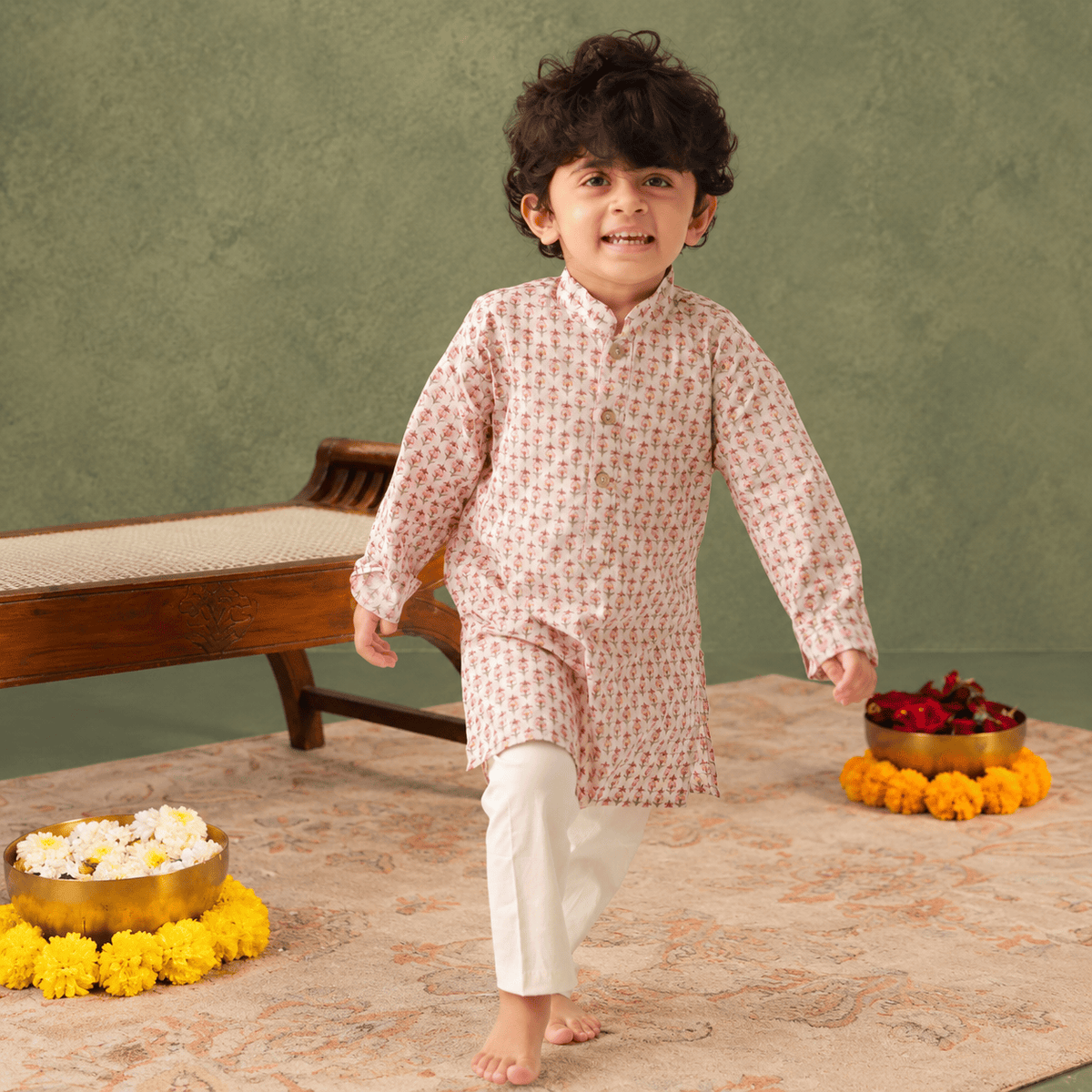 Zoey Ethnic Wear Shararti Shehzada Kurta Pajama Set for Kids- Limited Festive Edition