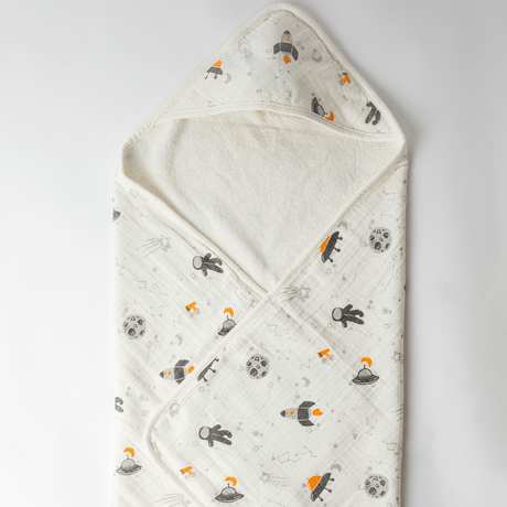 Zoey Hooded towel Daddy's Little Astronaut Muslin Hooded Towel