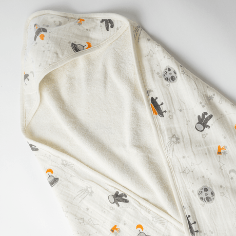 Zoey Hooded towel Daddy's Little Astronaut Muslin Hooded Towel