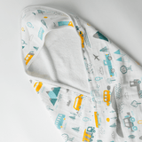 Zoey Hooded towel Little Camper Muslin Hooded Towel