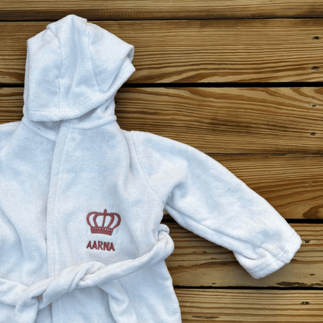 Zoey Hooded towel Pink / 1 - 3 Years Little Monarch Hooded Bathrobe (Can be Personalised)