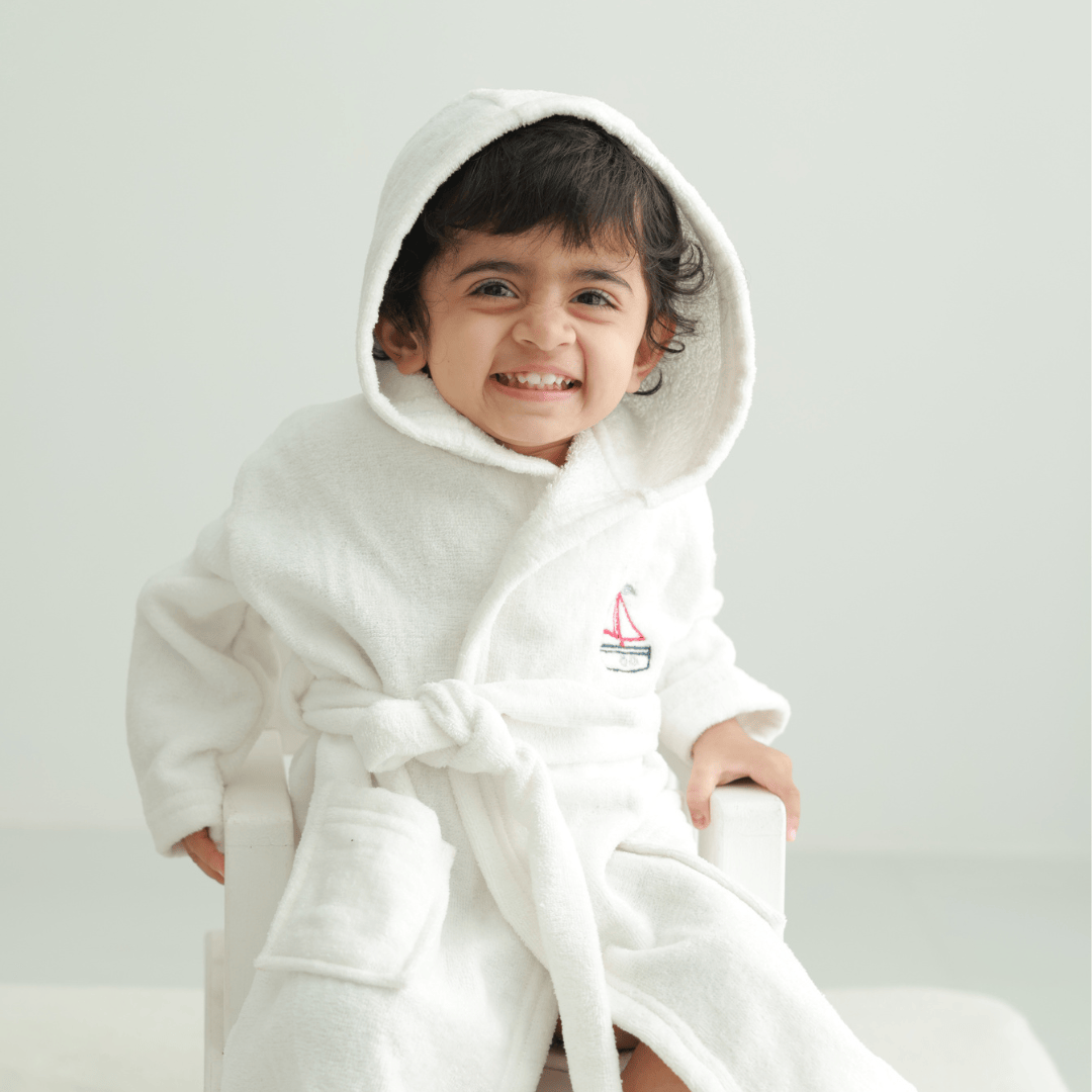 Zoey Hooded towel Row Row Your Boat Hooded Kids Bathrobe (Can be Personalised)