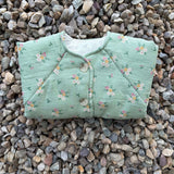 Zoey Jacket Full Sleeve Muslin Winter Jacket (Green Floral)