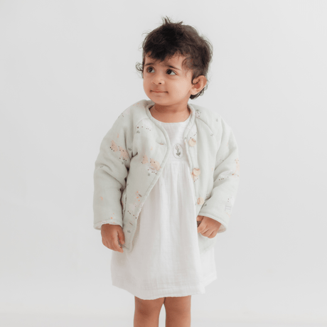 Zoey Jacket Little Lamb Full Sleeve Muslin Winter Jacket