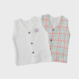 Zoey Muslin Vests Set of 2 Newborn Muslin Vests (Checks, White)