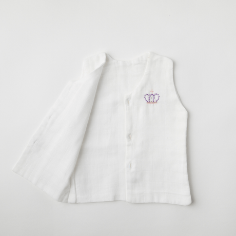 Zoey Muslin Vests Set of 3 Newborn Muslin Vests (Pink, Checks, White)