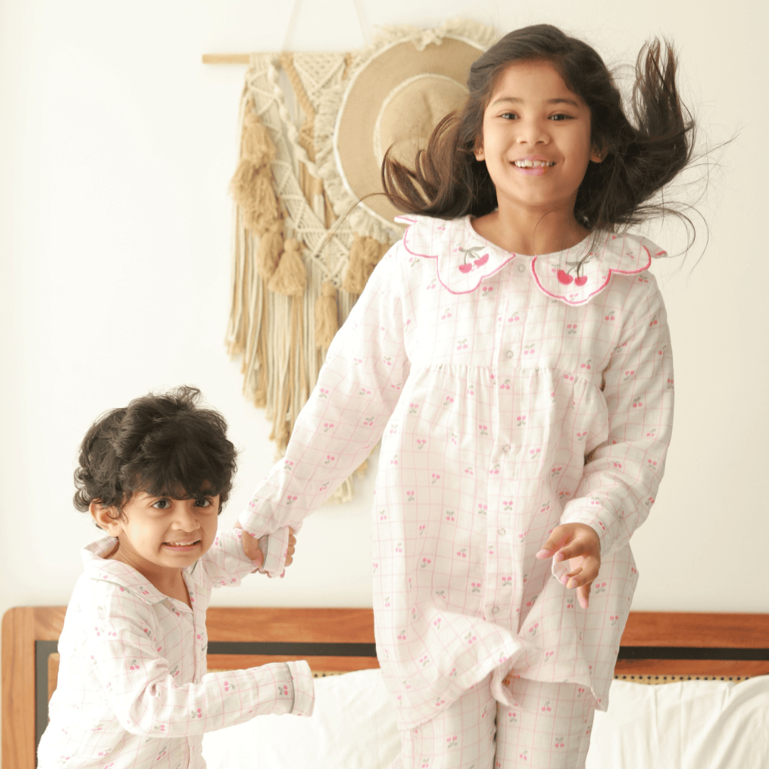 Zoey night suit Cherry Poppins Kids Night Suit (Personalised)