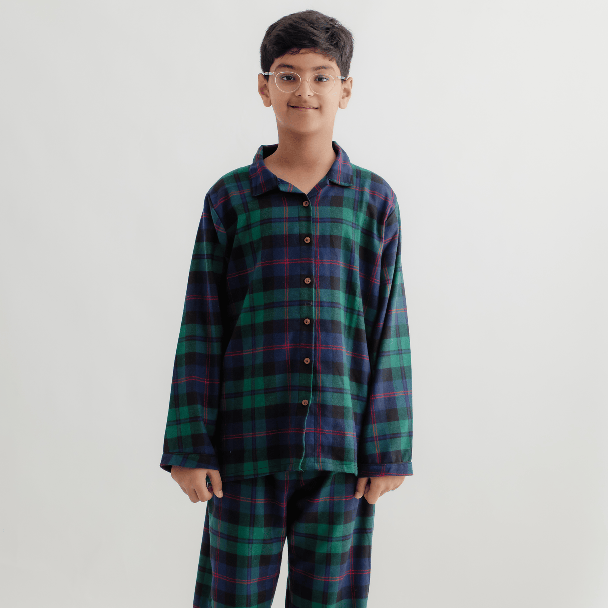 Zoey night suit Classic Highland Flannel Cotton Children Pyjama Set – Nightsuit