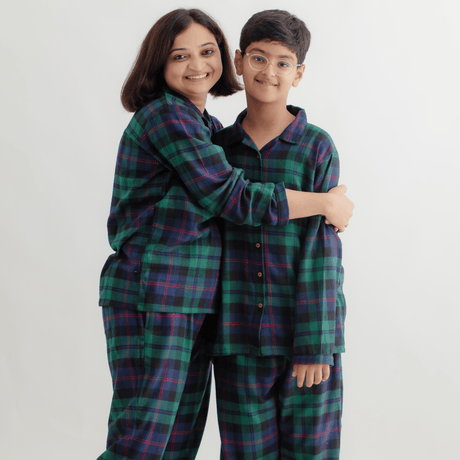 Zoey night suit Classic Highland Flannel Cotton Children Pyjama Set – Nightsuit
