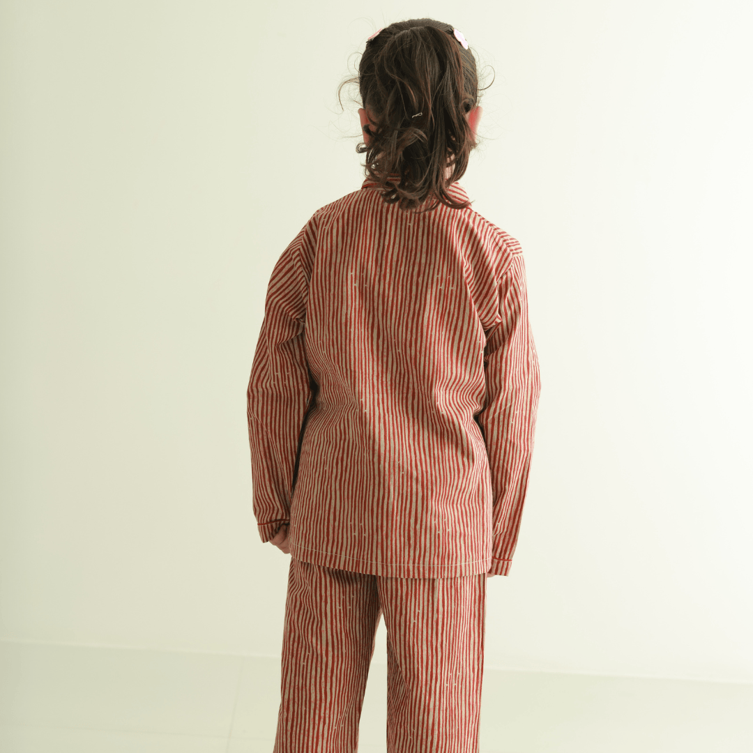 Zoey night suit Crimson Calm Kids Night Suit (Cotton Cambric)