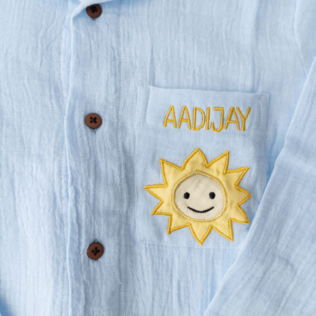 Zoey night suit Dream Blue Kids Night Suit (Personalised)