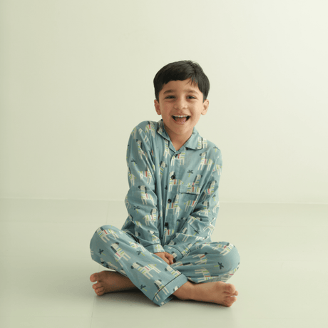 Zoey night suit Funky Zebra Kids Night Suit (Cotton Cambric)