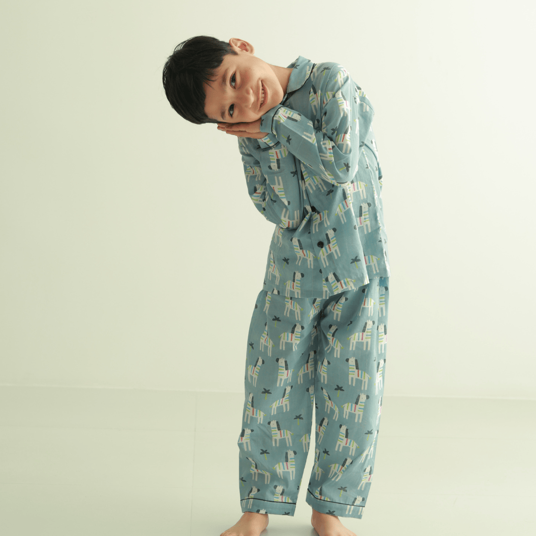 Zoey night suit Funky Zebra Kids Night Suit (Cotton Cambric)