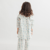 Zoey night suit Giggles & Grins Kurta Style Night Suit - BLUE (Pure Voile Cotton)