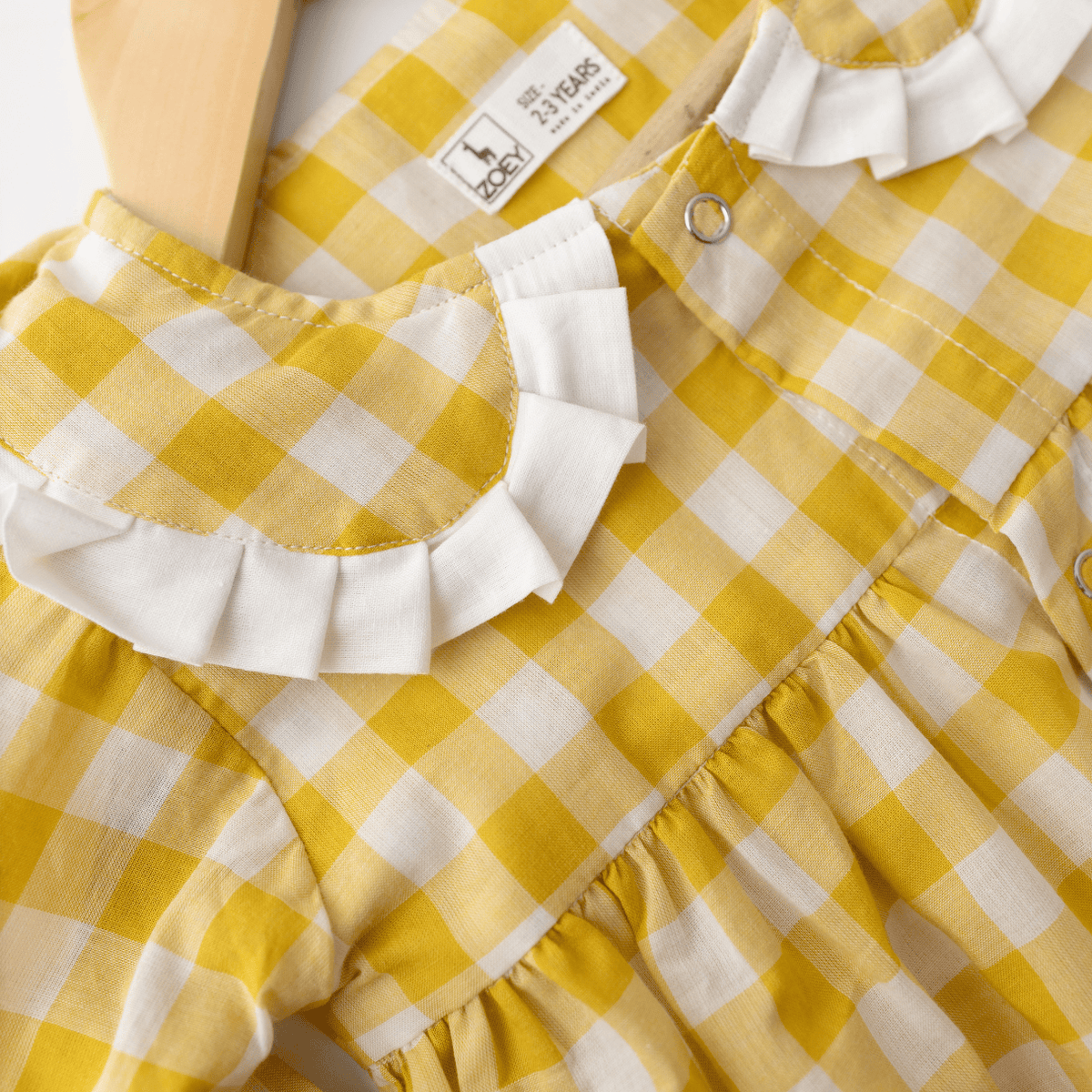 Zoey night suit Golden Gingham Kids Night Suit (Personalised)