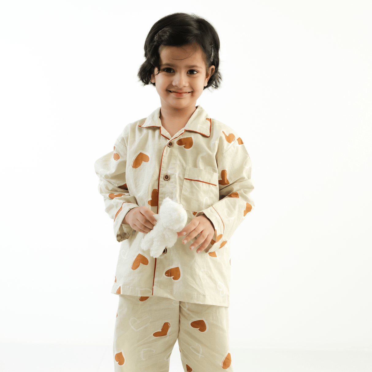 Zoey night suit Heart Mode On -  Kids Night Suit (Personalised)