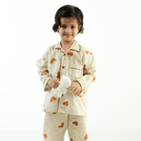 Zoey night suit Heart Mode On -  Kids Night Suit (Personalised)