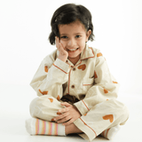 Zoey night suit Heart Mode On -  Kids Night Suit (Personalised)