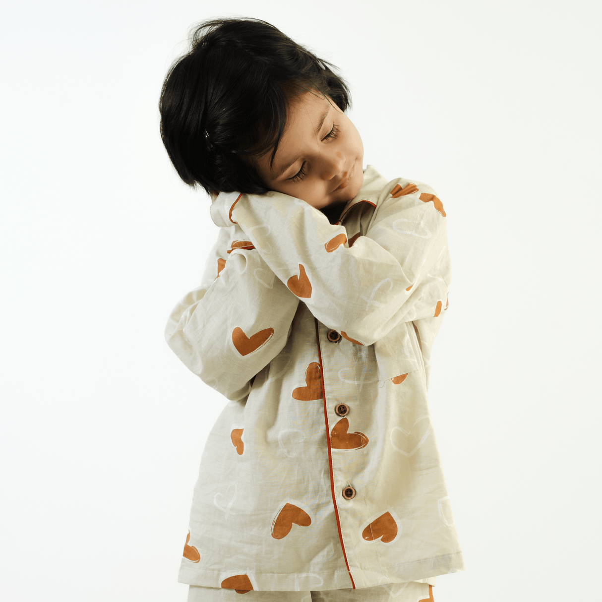 Zoey night suit Heart Mode On -  Kids Night Suit (Personalised)