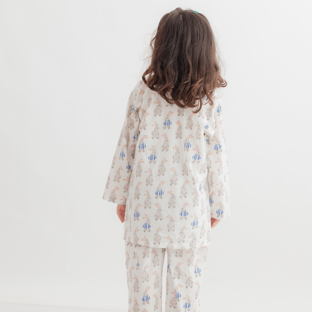 Zoey night suit Hop Into Bed Kurta Style Night Suit (Pure Voile Cotton)