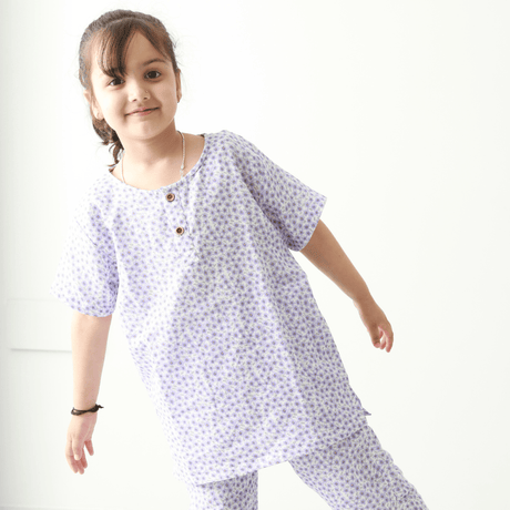Zoey night suit Jamuni Joy Muslin Nightsuit (Short Sleeves)