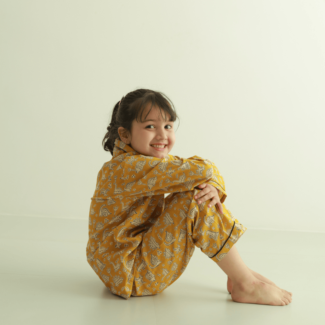 Zoey night suit Jurrasic Glow Kids Night Suit (Cotton Cambric)