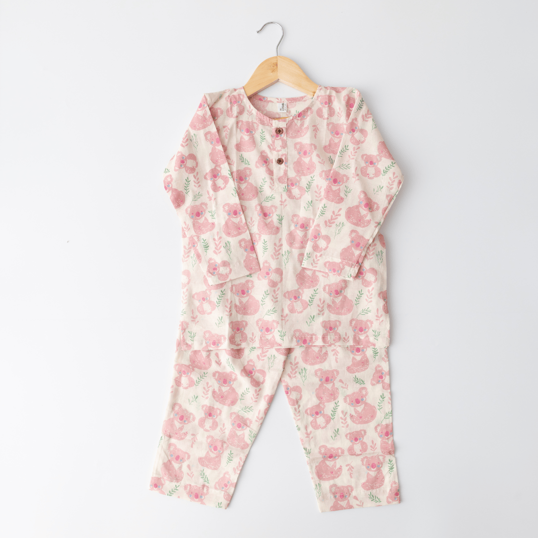 Zoey night suit Kuala Bear Kurta Style Night Suit - (Personalised)