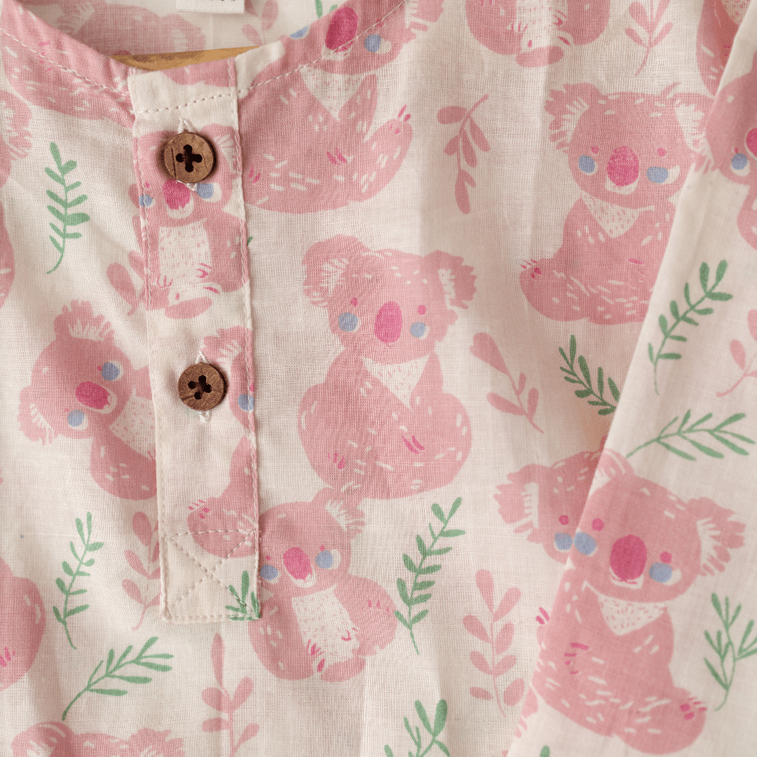 Zoey night suit Kuala Bear Kurta Style Night Suit - (Personalised)