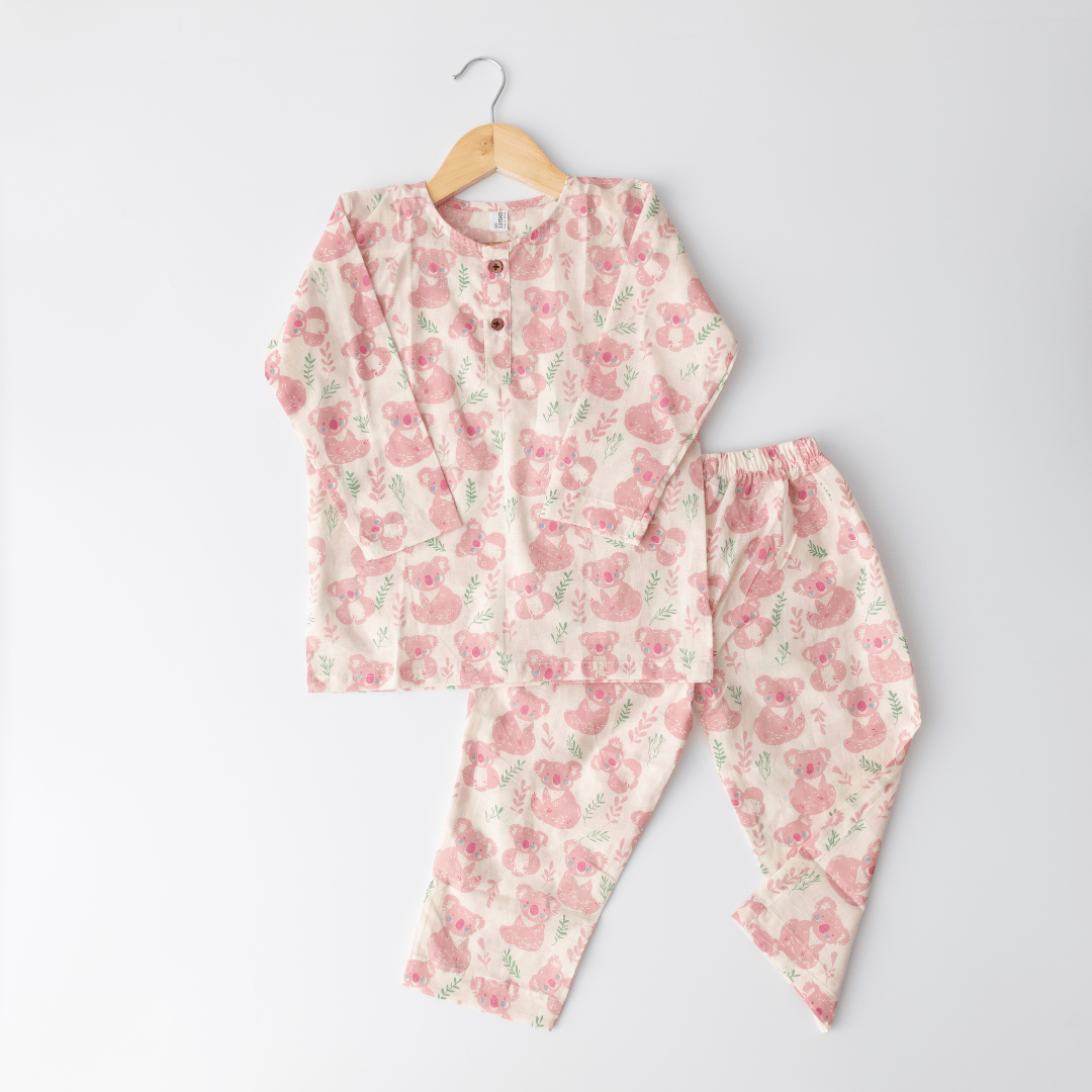 Zoey night suit Kuala Bear Kurta Style Night Suit - (Personalised)