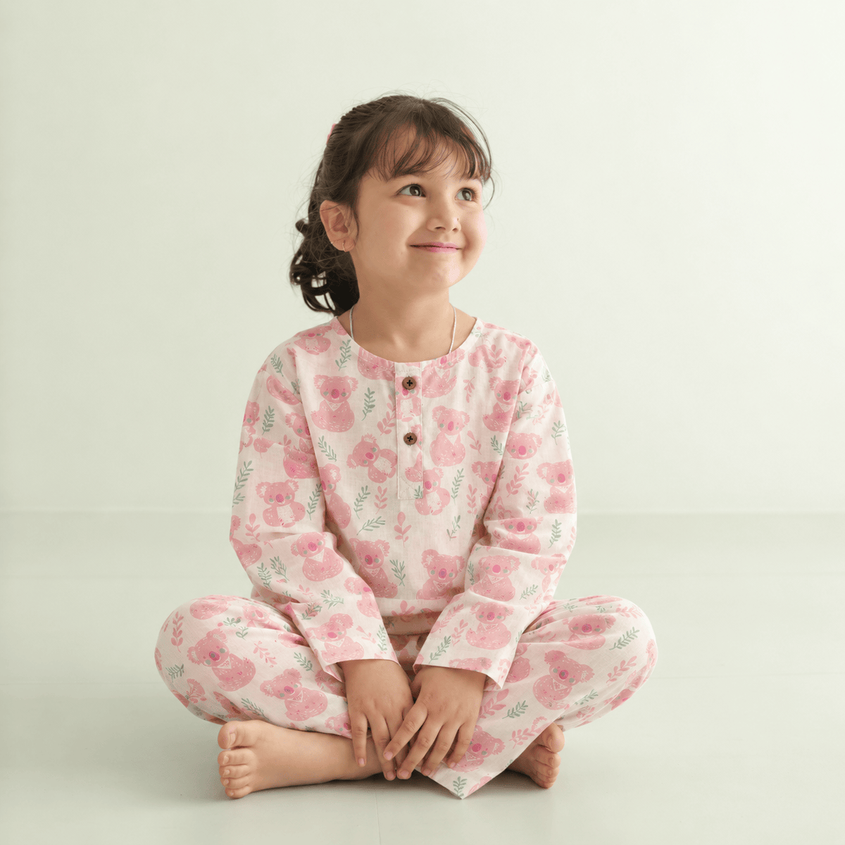 Zoey night suit Kuala Bear Kurta Style Night Suit - (Personalised)