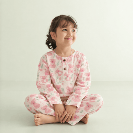 Zoey night suit Kuala Bear Kurta Style Night Suit - (Personalised)