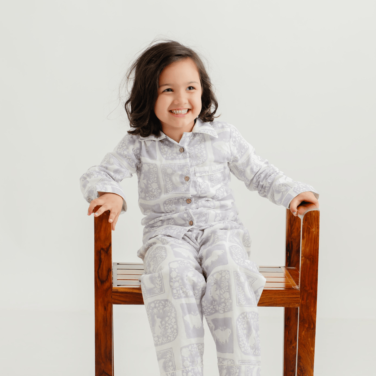 Lavender Meadow Kids Night Suit (Pure Cotton) โ Zoey