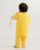 Zoey night suit Lemon Drop Organic Muslin Nightsuit