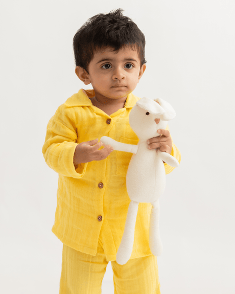 Zoey night suit Lemon Drop Organic Muslin Nightsuit