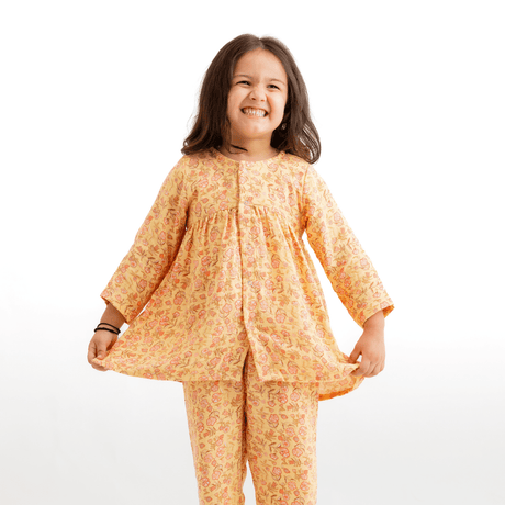 Zoey night suit Little Miss Marigold Muslin Girls Night Suit