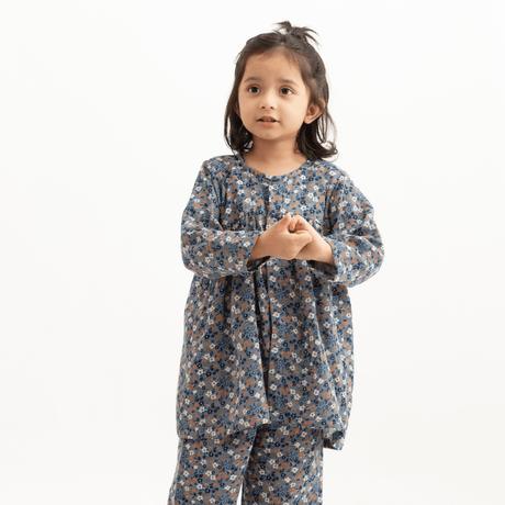 Zoey night suit Midnight Garden Muslin Kids Night Suit for Girls