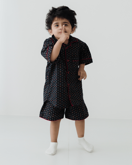 Zoey night suit Midnight Moodboard (Premium Cotton Nightwear)