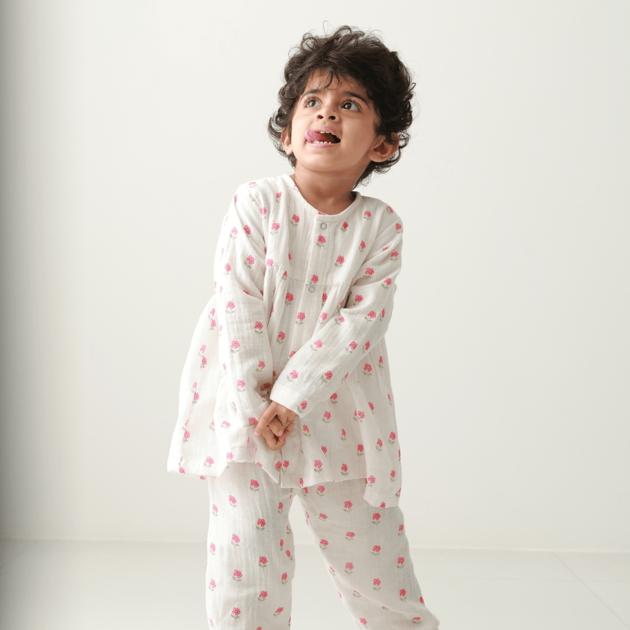 Zoey night suit Morning Cuddles Muslin Girls Night Suit