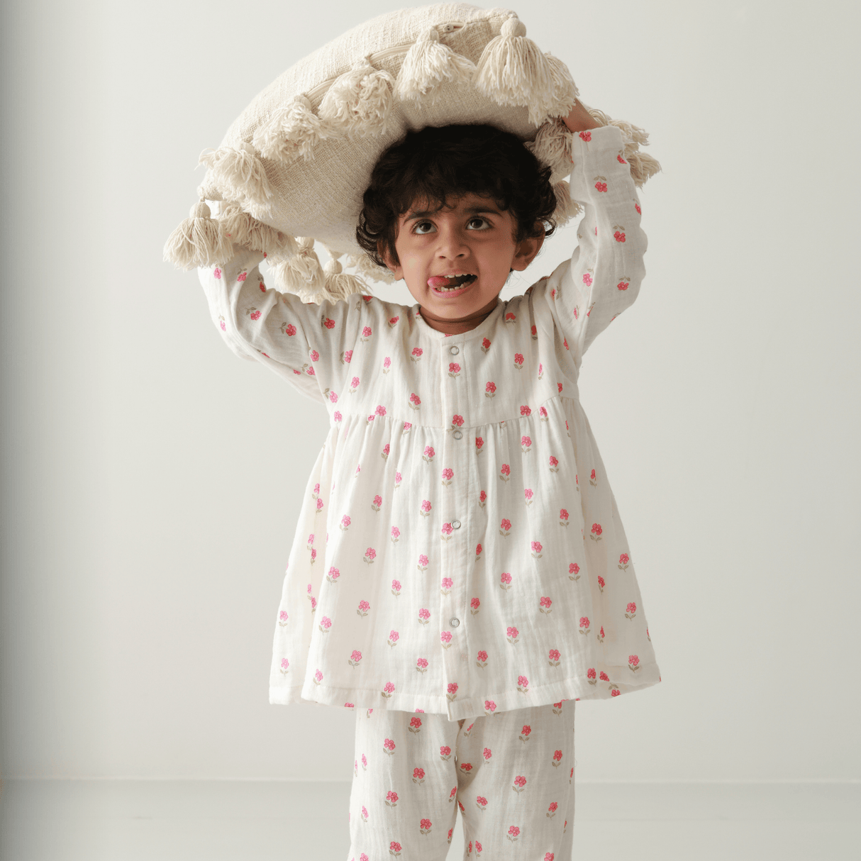 Zoey night suit Morning Cuddles Muslin Girls Night Suit