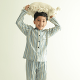 Zoey night suit Ocean Stripe Kids Night Suit (Cotton Cambric)