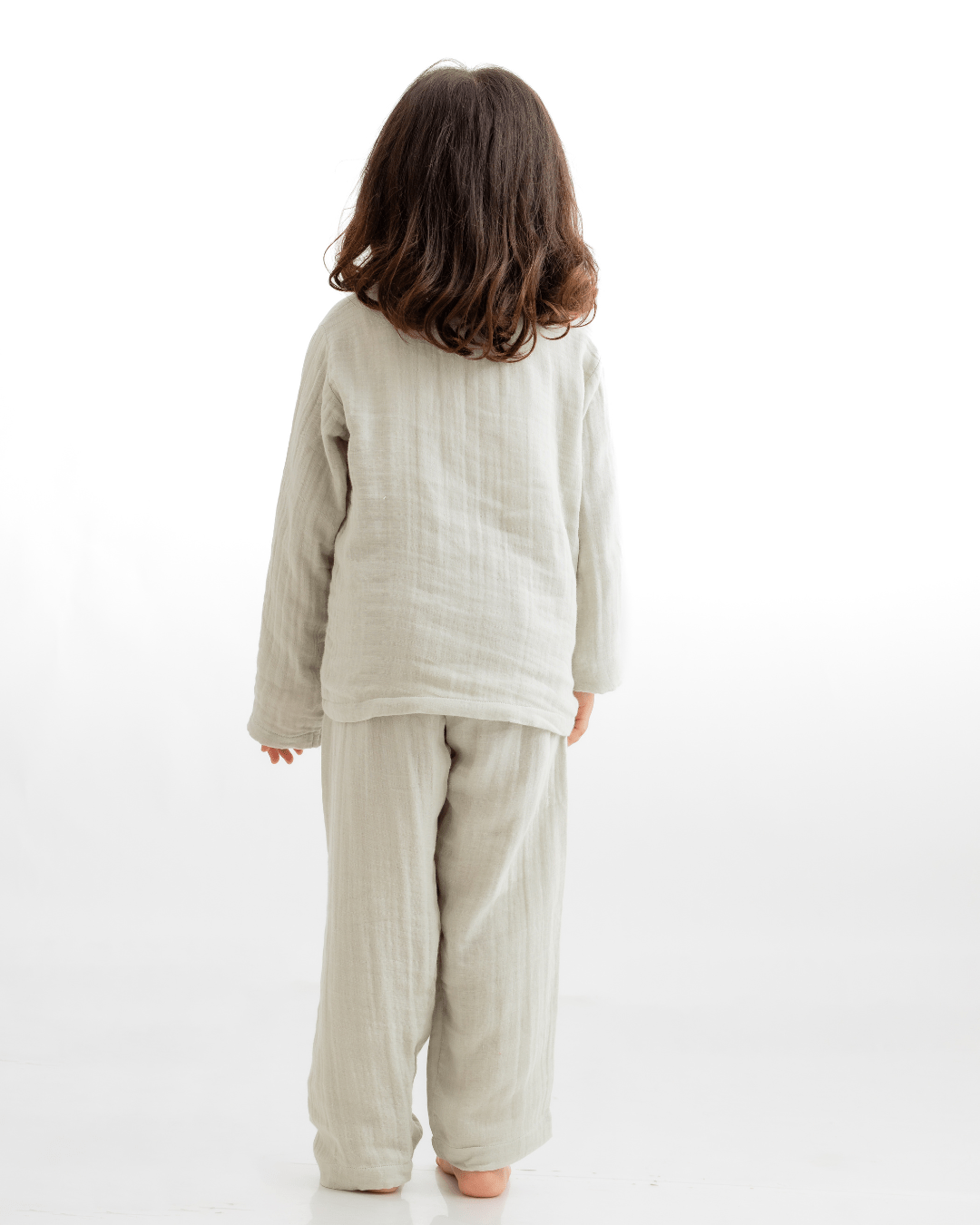 Zoey night suit Olive Hush Organic Muslin Nightsuit