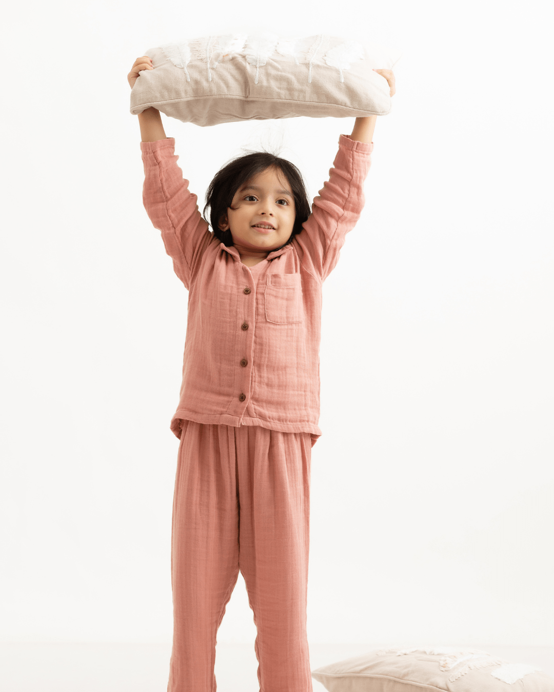 Zoey night suit Peony Buds Organic Muslin Nightsuit