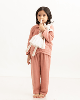 Zoey night suit Peony Buds Organic Muslin Nightsuit