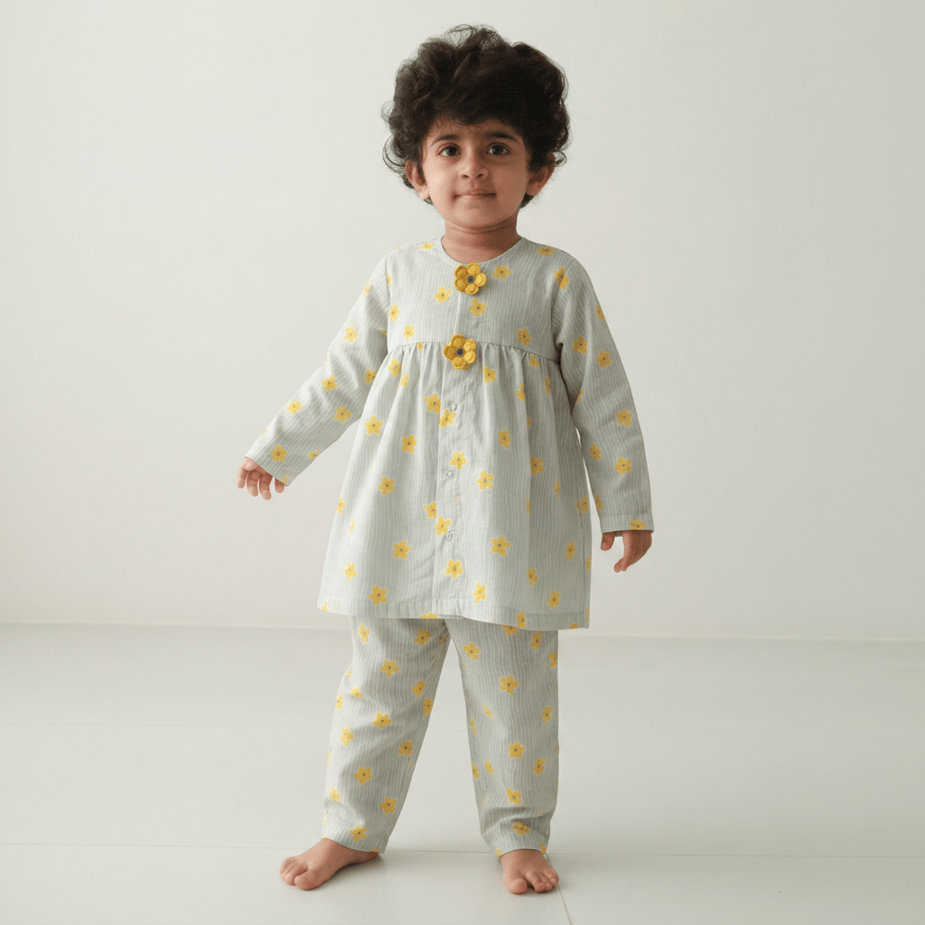 Zoey night suit Phoolpari Cotton Girls Night Suit (Personalised)