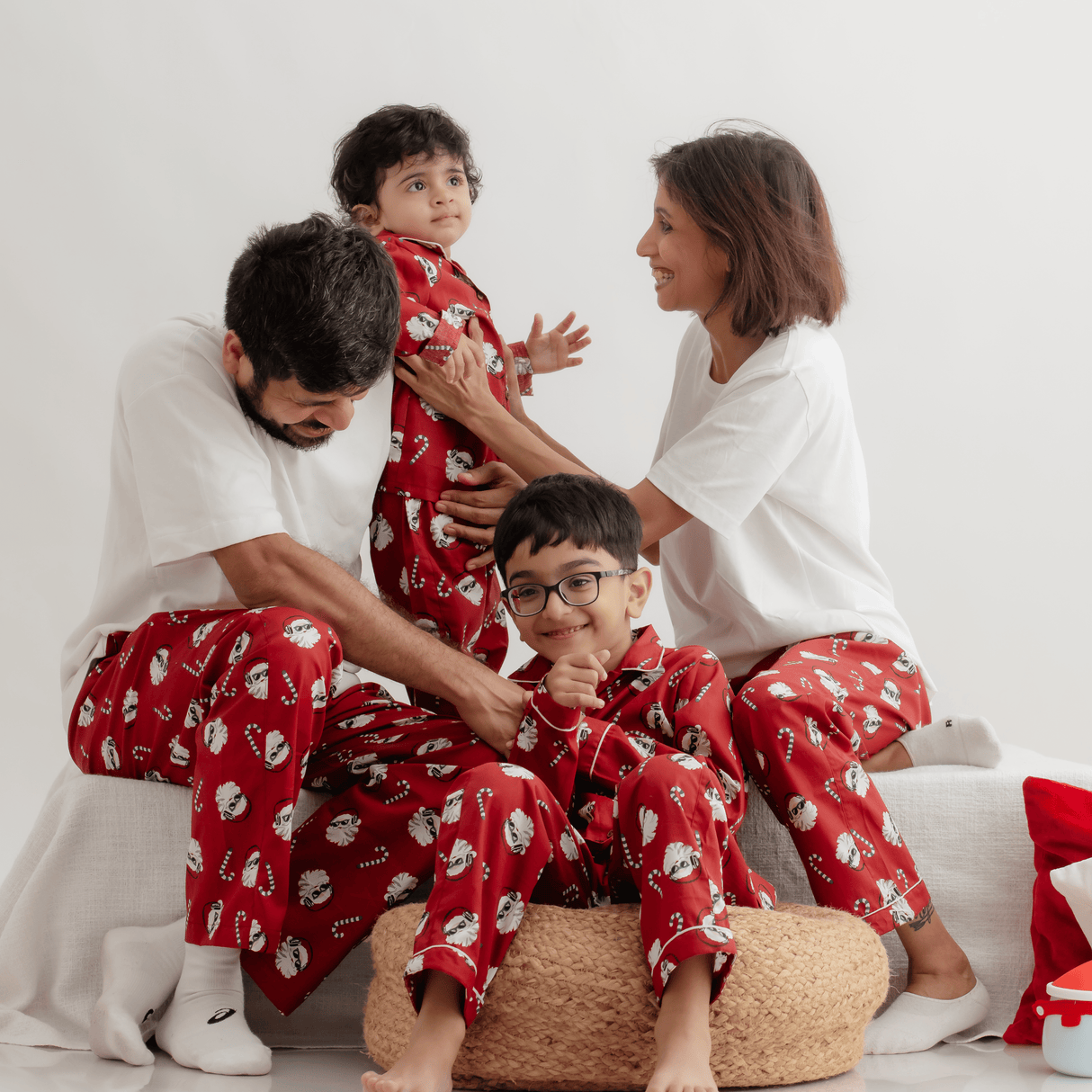Zoey night suit Red Jolly Santa Flannel Cotton Children Pyjama Set – Nightsuit
