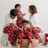 Zoey night suit Red Jolly Santa Flannel Cotton Pajamas