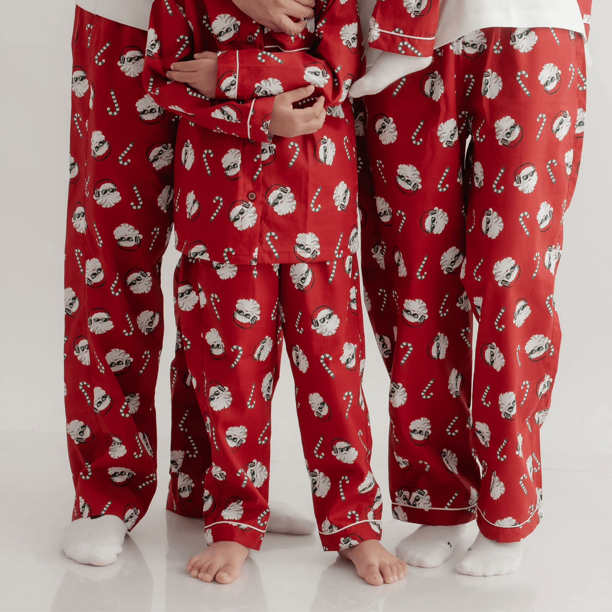 Zoey night suit Red Jolly Santa Flannel Cotton Pajamas