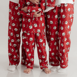 Zoey night suit Red Jolly Santa Flannel Cotton Pajamas
