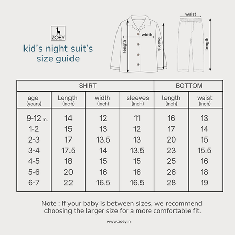 Zoey night suit Roar & Rest Kids Night Suit (Pure Cotton)