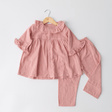 Zoey night suit Ruffle Rose Muslin Kids Night Suit (Personalised)
